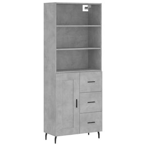 vidaXL Skř&iacute;ň highboard betonově &scaron;ed&aacute; 69,5x34x180 cm kompozitn&iacute; dřevo