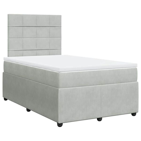 vidaXL Box spring postel s matrac&iacute; světle &scaron;ed&aacute; 120x190 cm samet