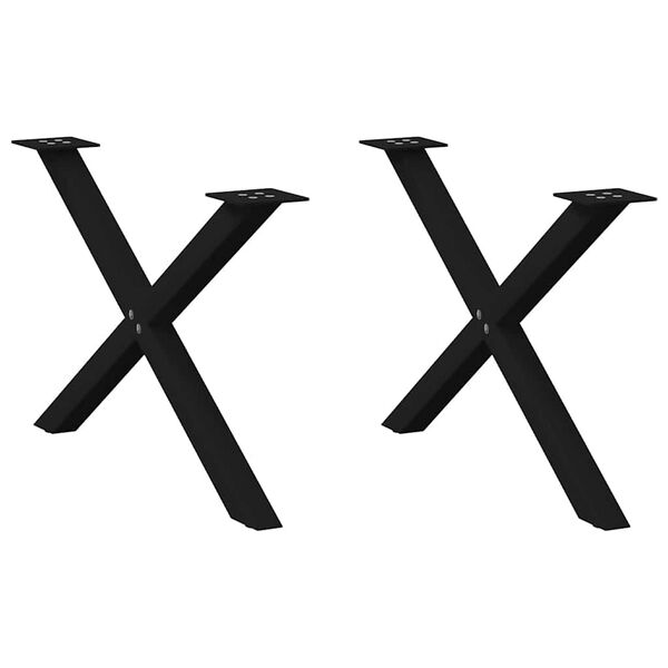 vidaXL Nohy konferenčn&iacute;ho stolku ve tvaru X, 2 ks, čern&eacute;, 70 x (42-43) cm, ocel