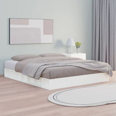 vidaXL Rám postele bílý 200 x 200 cm masivní dřevo