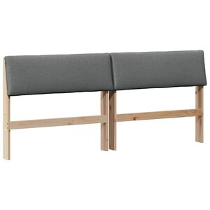 vidaXL Čalouněn&eacute; čelo postele Tmavě &scaron;ed&aacute; 200 cm Masivn&iacute; borov&eacute; dřevo