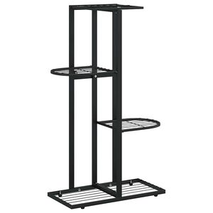 vidaXL 4patrov&yacute; stojan na květiny 43 x 22 x 76 cm čern&yacute; kov
