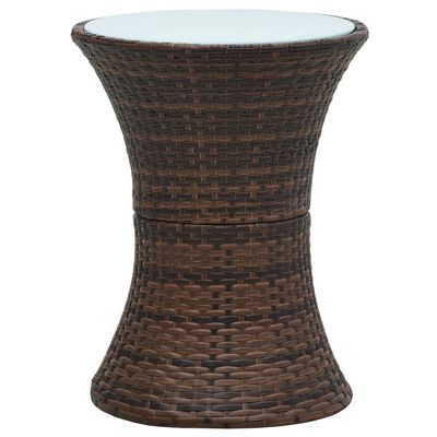 vidaXL Zahradní odkládací stolek tvar bubnu hnědý polyratan