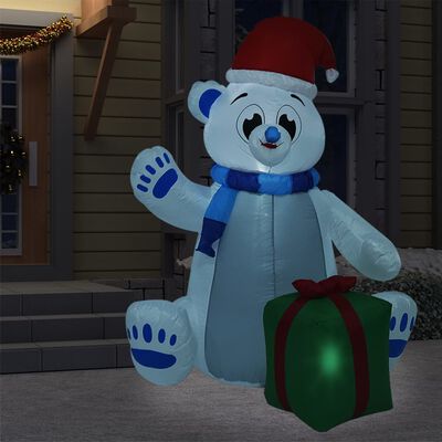 vidaXL Vánoční nafukovací lední medvěd s LED dovnitř i ven 2,4 m