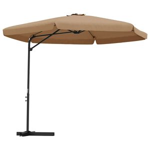 vidaXL Zahradn&iacute; slunečn&iacute;k s ocelovou tyč&iacute; 300 cm taupe