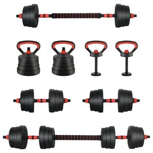 vidaXL 4-v-1 Set činek, jednoručn&iacute;ch, a kettlebellů 20 kg