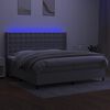 vidaXL Box spring postel s matrac&iacute; a LED světle &scaron;ed&aacute; 200x200 cm textil
