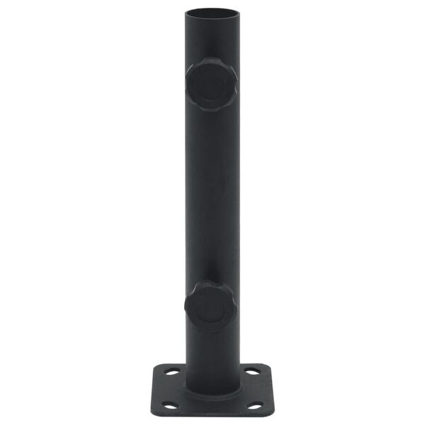 vidaXL Z&aacute;kladna pro slunečn&iacute;k pro tyč &Oslash; 32/34/38 mm matn&aacute; čern&aacute; ocel