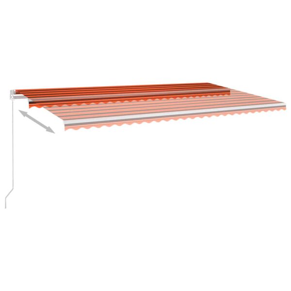 vidaXL Ručně zatahovac&iacute; mark&yacute;za 600 x 350 cm oranžovo-hněd&aacute;