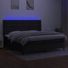 vidaXL Box spring postel s matrac&iacute; a LED čern&aacute; 200x200 cm textil