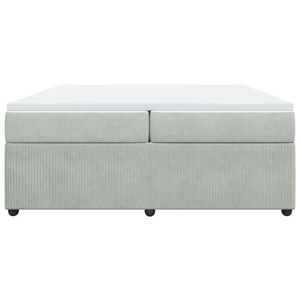 vidaXL Box spring postel s matrac&iacute; světle &scaron;ed&aacute; 200x200 cm samet