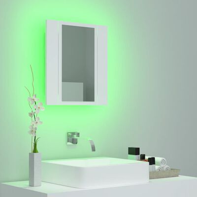 vidaXL LED koupelnová skříňka se zrcadlem bílá 40 x 12 x 45 cm akryl