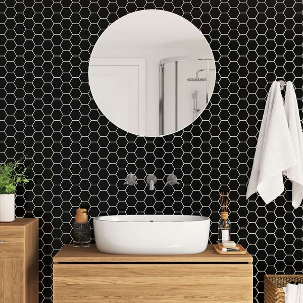 vidaXL Hexagon&aacute;ln&iacute; dlaždice 10 pcs Čern&aacute; 30 x 30 cm Polyuretan a PET