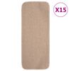 vidaXL N&aacute;&scaron;lapy na schody 15 ks 60 x 25 cm b&eacute;žov&eacute; protiskluzov&eacute;