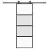 vidaXL Posuvn&eacute; dveře se sadou kov&aacute;n&iacute; čern&eacute; 76x205 cm Tvrzen&eacute; sklo