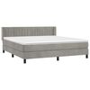 vidaXL Box spring postel s matrac&iacute; světle &scaron;ed&aacute; 160x200 cm samet