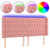 vidaXL Čelo postele s LED růžov&eacute; 183 x 16 x 118/128 cm samet