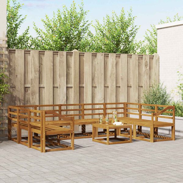 vidaXL Venkovn&iacute; pohovkov&aacute; souprava 10 pcs Př&iacute;rodn&iacute;