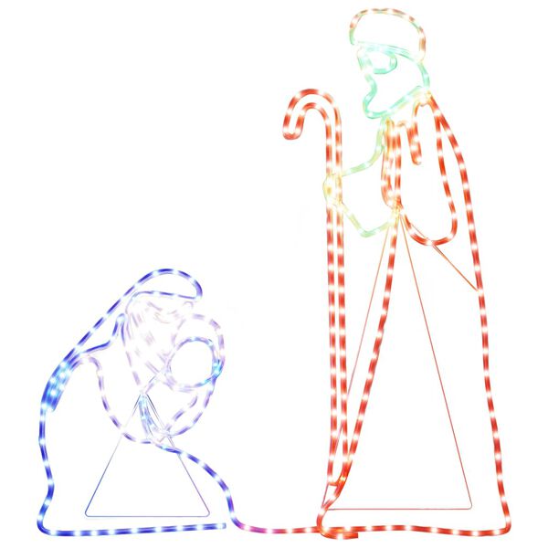 vidaXL V&aacute;nočn&iacute; siluety Marie a Josefa s 264 LED 40x55 cm a 38x100 cm