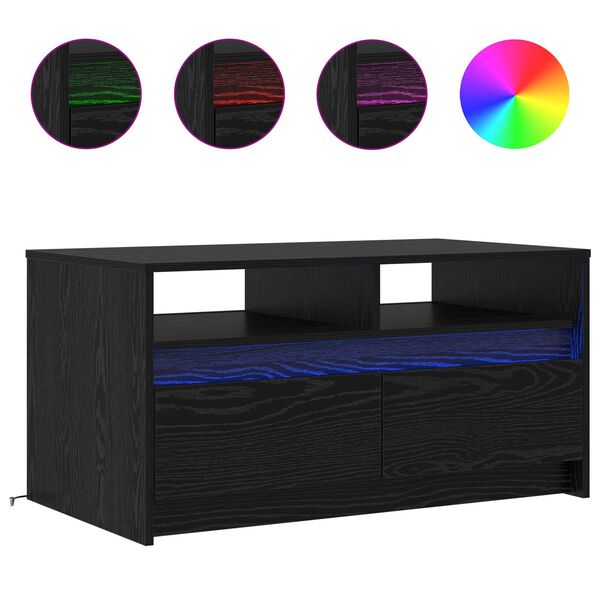 vidaXL Konferenčn&iacute; stolek Čern&yacute; dub 90 x 50 x 45 cm kompozitn&iacute; dřevo