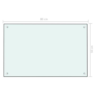 vidaXL Kuchyňský panel bílý 80 x 50 cm tvrzené sklo