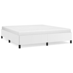 vidaXL R&aacute;m postele b&iacute;l&aacute; 180 x 200 cm uměl&aacute; kůže