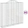 vidaXL Klenut&eacute; gabionov&eacute; ko&scaron;e 5 ks 200x50x180/200cm pozinkovan&eacute; železo