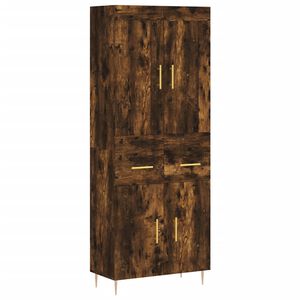 vidaXL Skř&iacute;ň highboard kouřov&yacute; dub 69,5 x 34 x 180 cm kompozitn&iacute; dřevo
