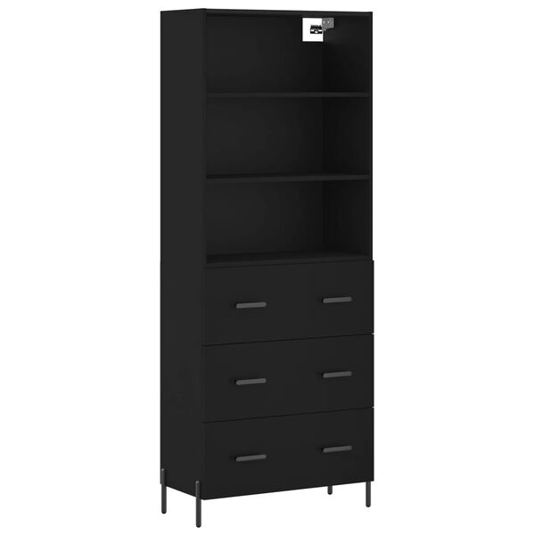vidaXL Skř&iacute;ň highboard čern&aacute; 69,5 x 34 x 180 cm kompozitn&iacute; dřevo