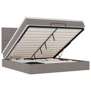 vidaXL Osmansk&yacute; r&aacute;m postele s matrac&iacute; taupe 160x200cm textil