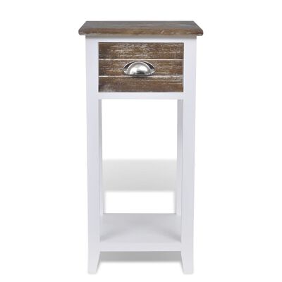 vidaXL Noční stolek s 1 zásuvkou hnědý a bílý