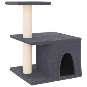 vidaXL &Scaron;krabadlo pro kočky se sisalov&yacute;mi sloupky tmavě &scaron;ed&eacute; 48 cm