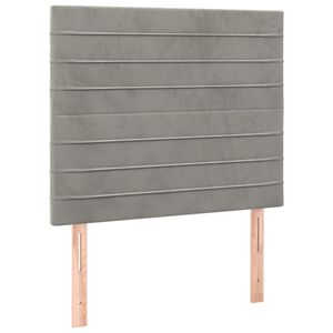 vidaXL Čelo postele světle &scaron;ed&eacute; 80x5x118/128 cm sametov&eacute;