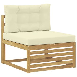 vidaXL Venkovn&iacute; středn&iacute; pohovka Masivn&iacute; ak&aacute;tov&eacute; dřevo B&iacute;l&aacute;