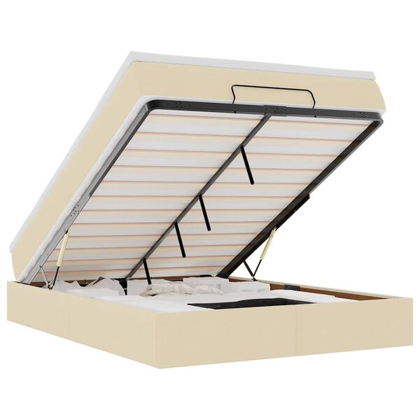 vidaXL Osmansk&yacute; r&aacute;m postele s matrac&iacute; kr&eacute;mově 140x190cm textil