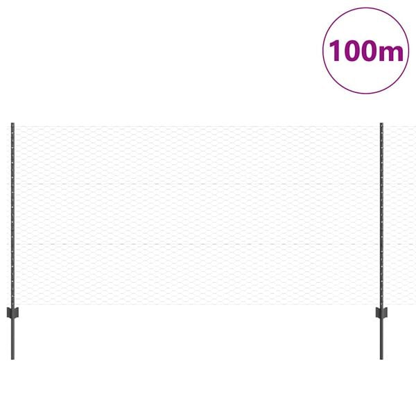 vidaXL Plot s sloupkem &Scaron;ed&aacute; 1,2 x 100 m Ocel a PVC