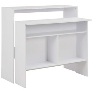 vidaXL Barov&yacute; stůl se 2 stoln&iacute;mi deskami b&iacute;l&yacute; 130 x 40 x 120 cm
