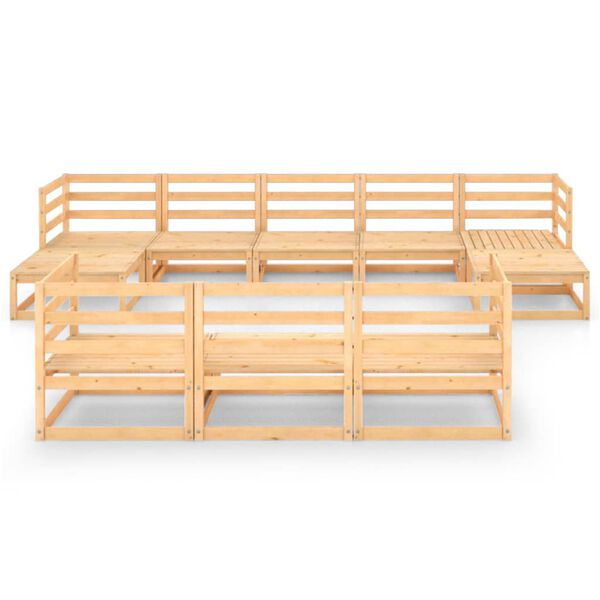 vidaXL 10d&iacute;ln&aacute; zahradn&iacute; sedac&iacute; souprava masivn&iacute; borov&eacute; dřevo