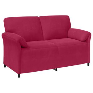 vidaXL Sofa pro dvě osoby V&iacute;no Červen&eacute; 158 x 83 x 95 cm Samet