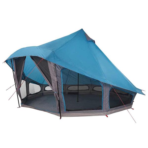 vidaXL Rodinn&yacute; tipi stan se střechou Modr&yacute; a &scaron;ed&yacute; 508 x 470 x 300 cm