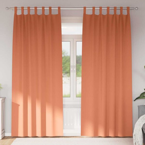 vidaXL Z&aacute;věsy na zatemněn&iacute; s kroužky 2 pcs Cihlov&aacute; 260 x 140 cm