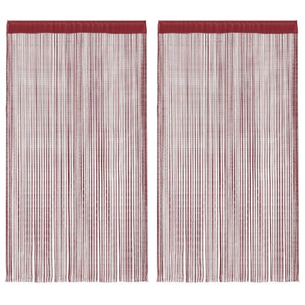 vidaXL Provázkové záclony, 2 ks, 100x250 cm, vínová