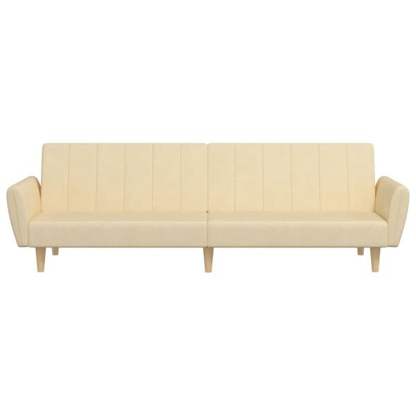 vidaXL 2m&iacute;stn&aacute; rozkl&aacute;dac&iacute; pohovka kr&eacute;mov&aacute; textil