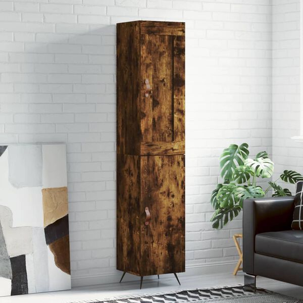 vidaXL Skř&iacute;ň highboard kouřov&yacute; dub 34,5 x 34 x 180 cm kompozitn&iacute; dřevo