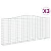 vidaXL Klenut&eacute; gabionov&eacute; ko&scaron;e 3 ks 400x30x160/180cm pozinkovan&eacute; železo