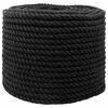 vidaXL Bavlněn&eacute; lano 10 mm 100 m Čern&aacute; 100% bavlna