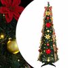 vidaXL Uměl&yacute; v&aacute;nočn&iacute; stromeček s 100 LED diodami Zelen&aacute; 155 cm PVC