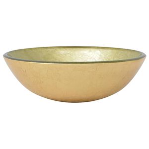 vidaXL Umyvadlo z tvrzen&eacute;ho skla 42 cm zlat&eacute;