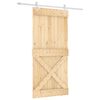 vidaXL Posuvn&eacute; dveře Př&iacute;rodn&iacute; a b&iacute;l&aacute; 95 x 210 cm Masivn&iacute; borov&eacute; dřevo