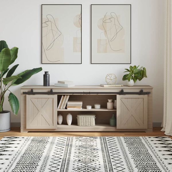 vidaXL Kov&aacute;n&iacute; pro posuvn&eacute; dveře skř&iacute;ně 183 cm uhl&iacute;kov&aacute; ocel